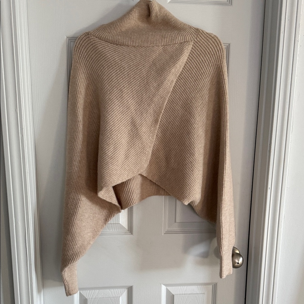 Lush Tan Cowl Neck Women's Sweater